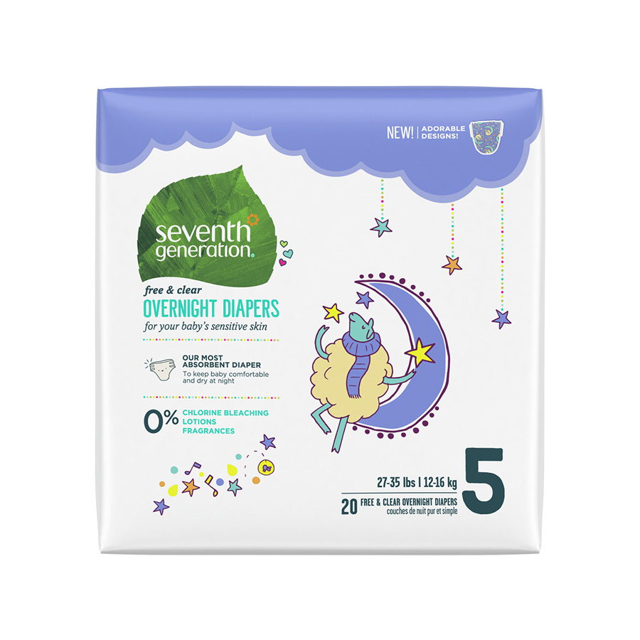 Seventh Generation Baby Overnight Diapers - Free & Clear